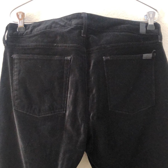 7 For All Mankind Black Velvet Flare Pants Size 32 - Picture 5 of 8